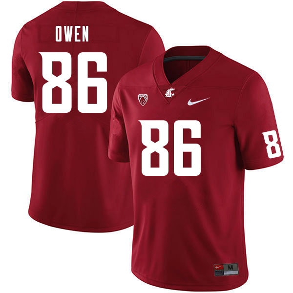 Washington State Cougars #86 Drake Owen College Football Jerseys Sale-Crimson